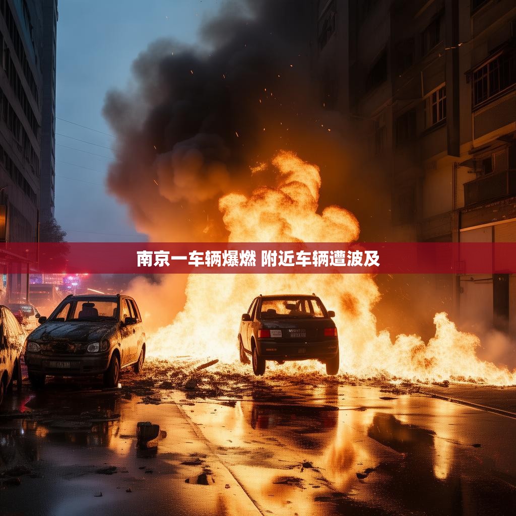 南京一车辆爆燃 附近车辆遭波及