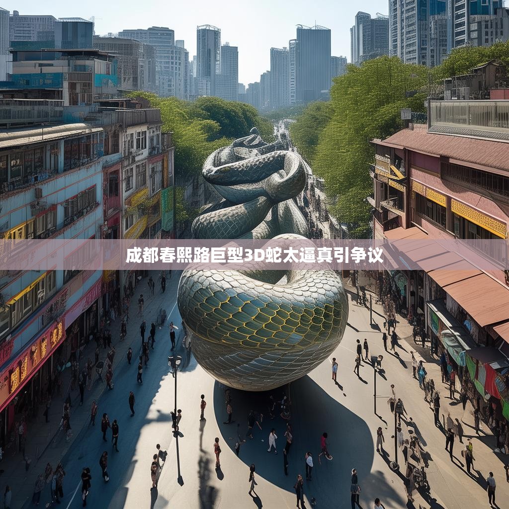 成都春熙路巨型3D蛇太逼真引争议