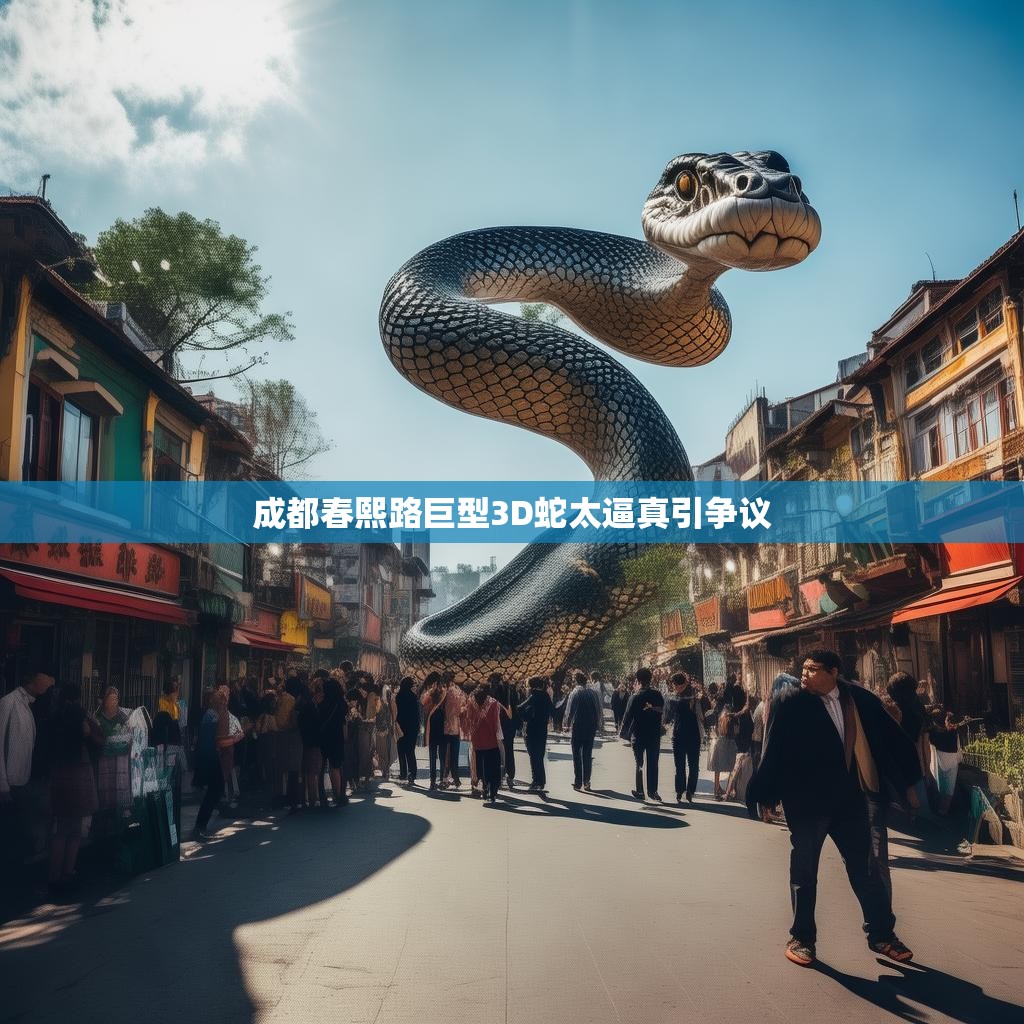 成都春熙路巨型3D蛇太逼真引争议