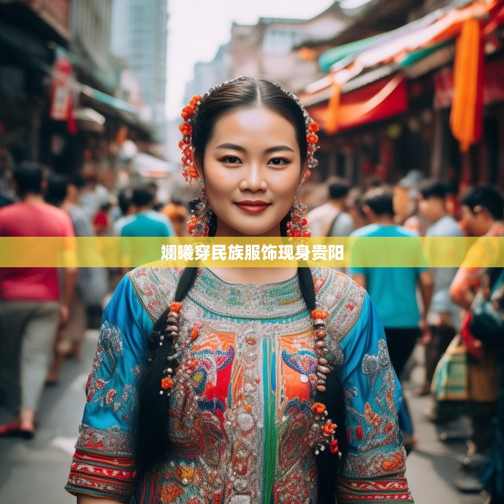 斓曦穿民族服饰现身贵阳