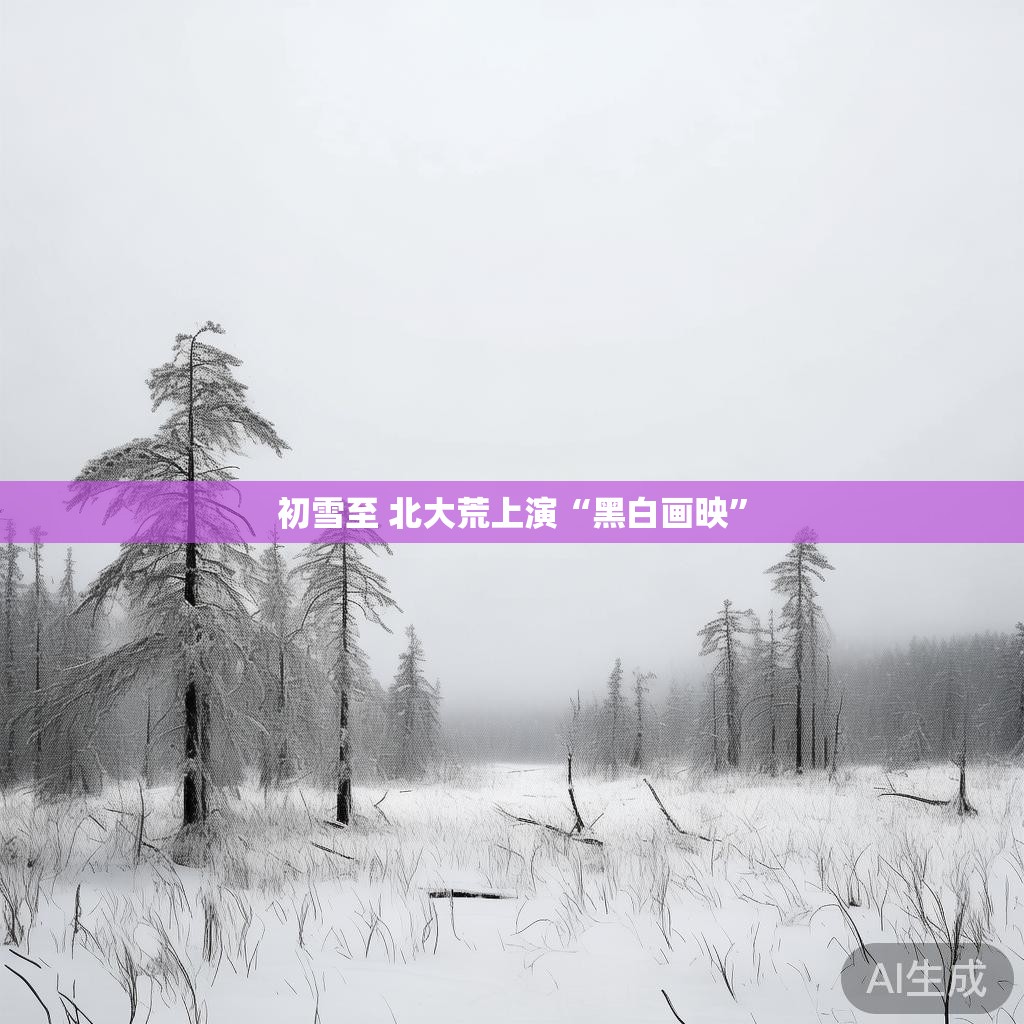 初雪至 北大荒上演“黑白画映”